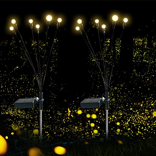 2 Solar Firefly Starburst Garden Lights