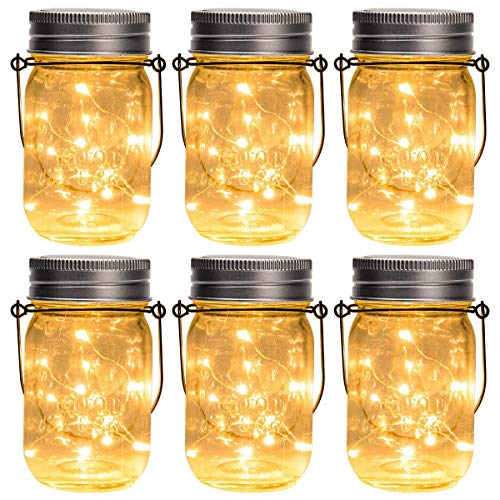 6-Pack Hanging Solar Mason Jar Lights