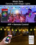 48Ft Waterproof RGB Solar Garden Lights with App Control