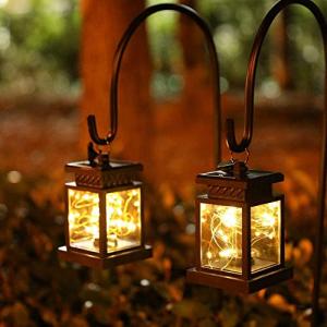 Set of 2 Solar Lanterns for Outdoor Decor