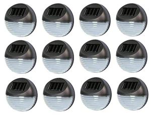 Solar LED Fence Lights for Outdoor Decor - 12 Pack