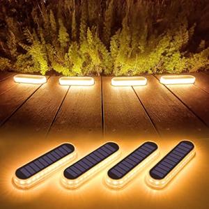 4-Pack Solar Outdoor Floor Lamps Warm White 2700K