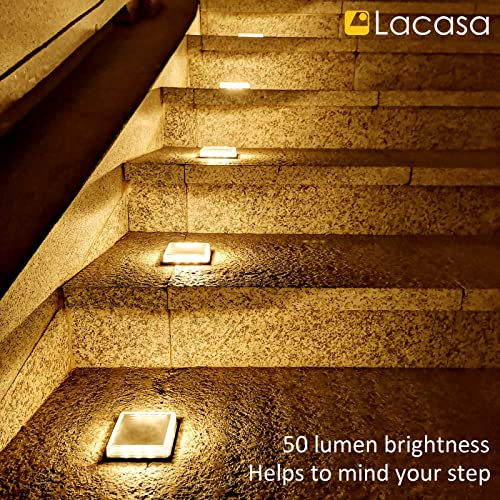 Lacasa Solar Decking Lights - 4 Pack Warm White LED