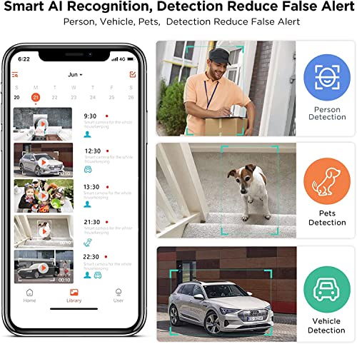 360° Wireless Solar Security Camera with AI Detection
