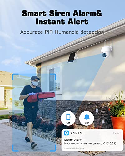 ANRAN Solar Security Camera with 360° View and AI