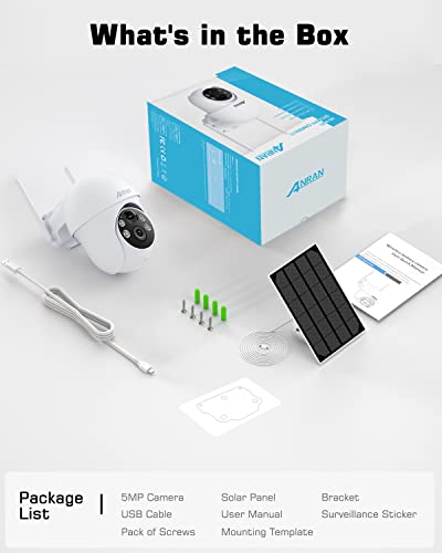 ANRAN Solar Security Camera with 360° View and AI