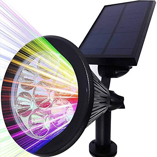Home-Neat Solar Spotlights 7 LED 320 Lumen 7 Colors Ground Wall Light On/Off Sensor Super MAX Bright Outdoor Wireless Security, Waterproof, Garden, Patio, Landscape, Pool Summer 2017 4th Gen.