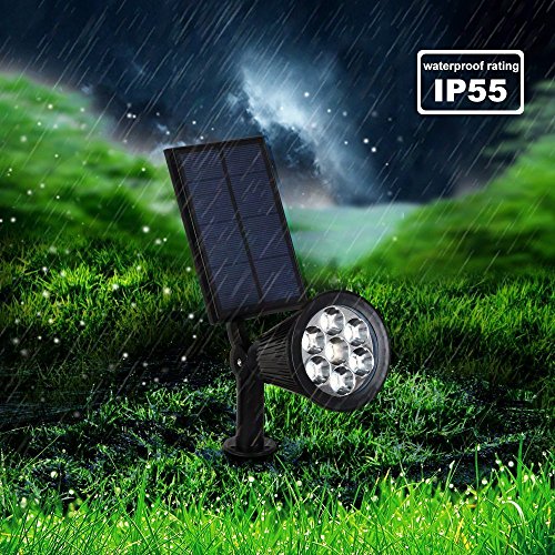 Home-Neat Solar Spotlights 7 LED 320 Lumen 7 Colors Ground Wall Light On/Off Sensor Super MAX Bright Outdoor Wireless Security, Waterproof, Garden, Patio, Landscape, Pool Summer 2017 4th Gen.