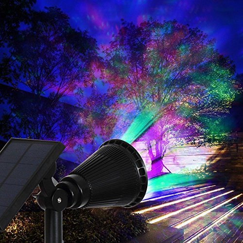 Home-Neat Solar Spotlights 7 LED 320 Lumen 7 Colors Ground Wall Light On/Off Sensor Super MAX Bright Outdoor Wireless Security, Waterproof, Garden, Patio, Landscape, Pool Summer 2017 4th Gen.