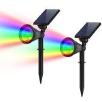 F-TECK 2-in-1 Solar Spotlights with Color Options