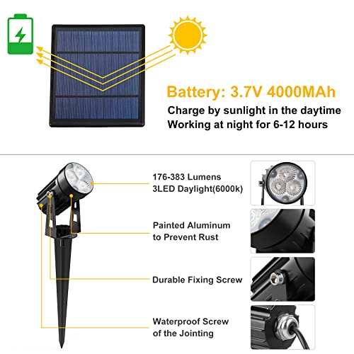 Cold White Solar Spotlights for Landscapes