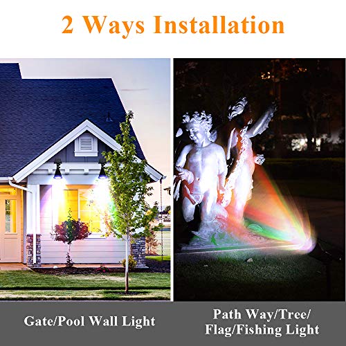 2 Pack Colored Solar Spotlights with Sensor