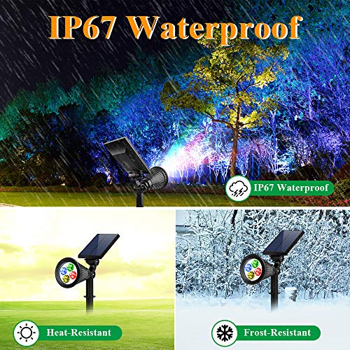 2 Pack Colored Solar Spotlights with Sensor