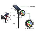 F-TECK 2-in-1 Solar Spotlights with Color Options
