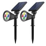 F-TECK 2-in-1 Solar Spotlights with Color Options