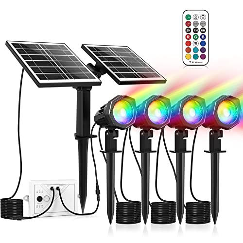 MEIHUA 3-Pack Solar Spotlights for Outdoor Gardens