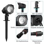 MEIHUA Pack of 3 Solar Garden Spotlights