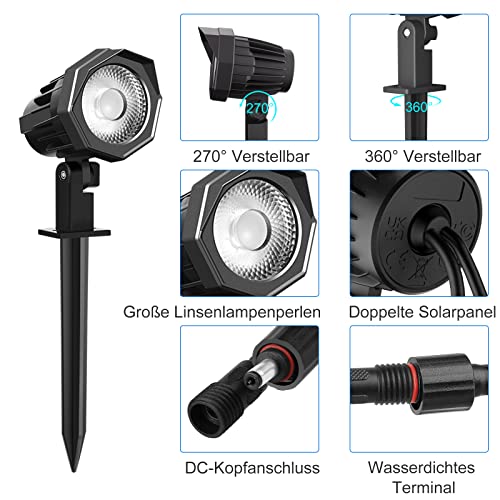MEIHUA 3-Pack Solar Spotlights for Outdoor Gardens