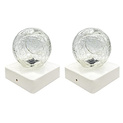 Solar Crackle Ball Post Cap Lights - 2 Pack