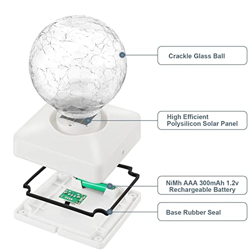 Solar Crackle Ball Post Cap Lights - 2 Pack
