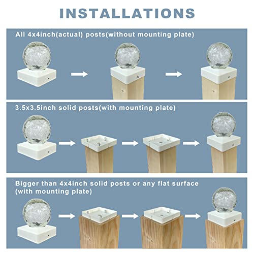 Solar Crackle Ball Post Cap Lights - 2 Pack