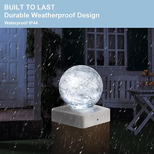 Solar Crackle Ball Post Cap Lights - 2 Pack