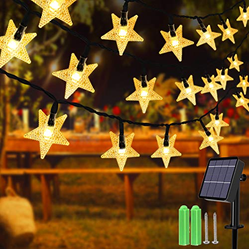 50 LED Solar Star String Lights - Warm White