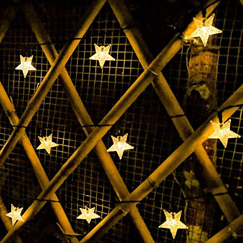 50 LED Solar Star String Lights - Warm White