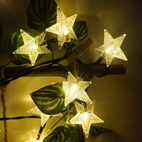 50 LED Solar Star String Lights - Warm White