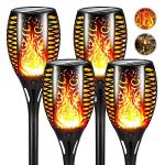 Hobubu Solar Flickering Flame Lights - 4 Pack