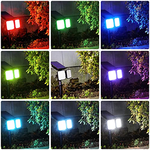 2-Pack Solar Spotlights: Wall & Ground Use