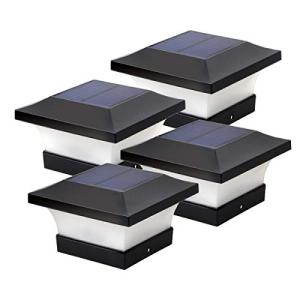 ILIKEPOW 4 Pack Solar Post Lights Waterproof