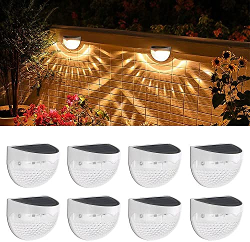 8-Pack Solar Fence Lights for Outdoor Gardens
