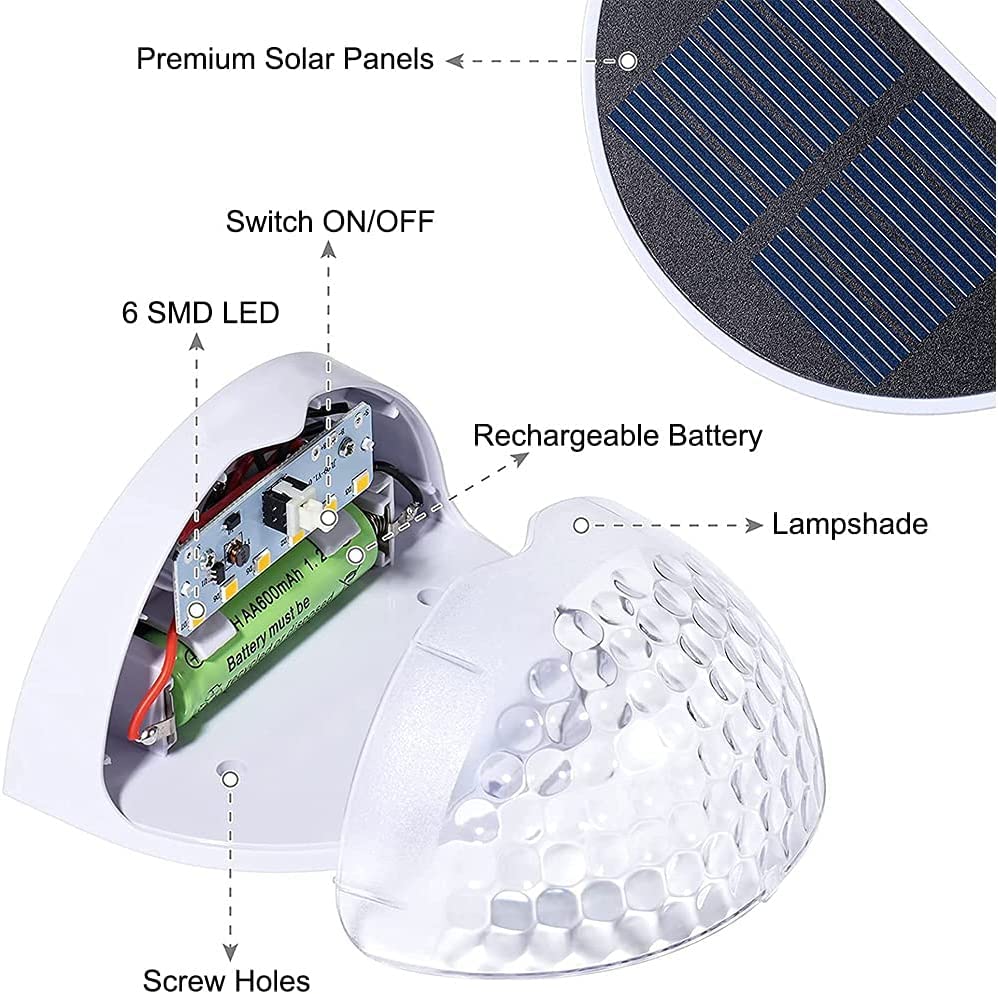 8-Pack Solar Fence Lights for Outdoor Gardens