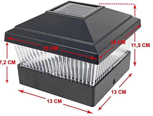 Rheme Solar 4 Pack Post Lights Outdoor Glass LED Fence Cap Light 2 Modes for 4x4 5x5 6x6 Posts Deck Patio Garden Decoration