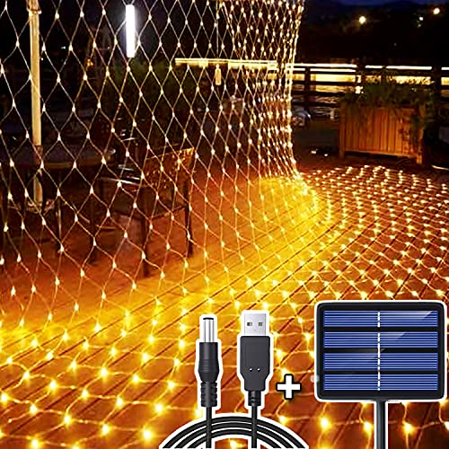 Outdoor Solar Fairy Net Lights, 204 LEDs
