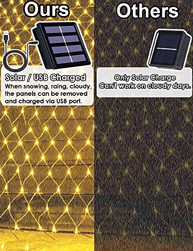 Outdoor Solar Fairy Net Lights, 204 LEDs