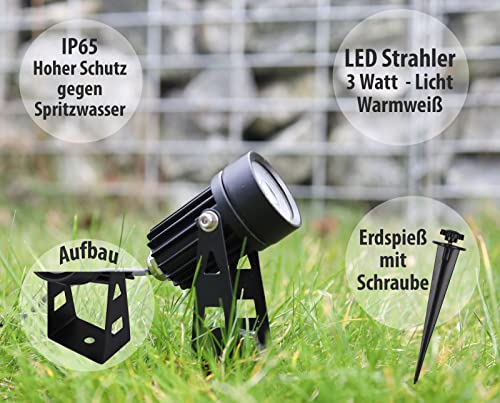 Warm White Solar Garden Spotlight with Twilight Sensor