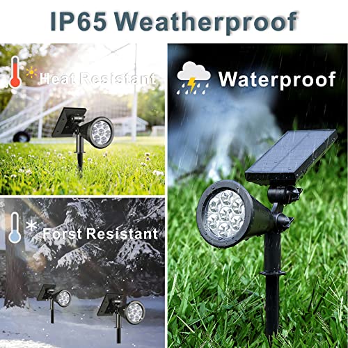 2-Pack Multicolor Solar Spotlights for Garden
