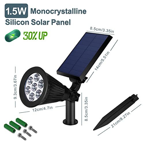 2-Pack Multicolor Solar Spotlights for Garden