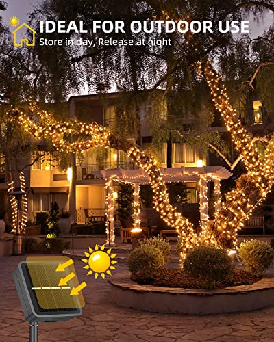 200 LED Waterproof Solar String Lights, Warm White
