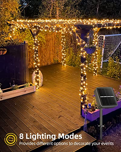 200 LED Waterproof Solar String Lights, Warm White