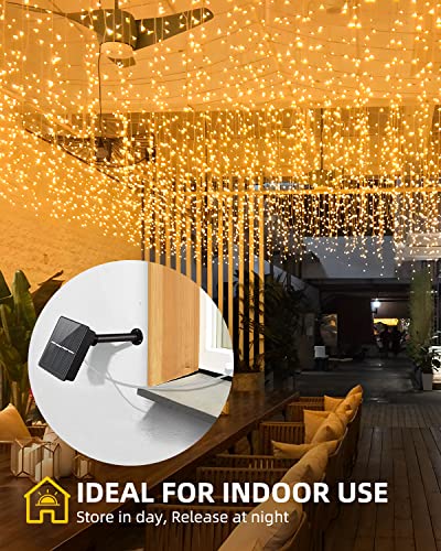 200 LED Waterproof Solar String Lights, Warm White