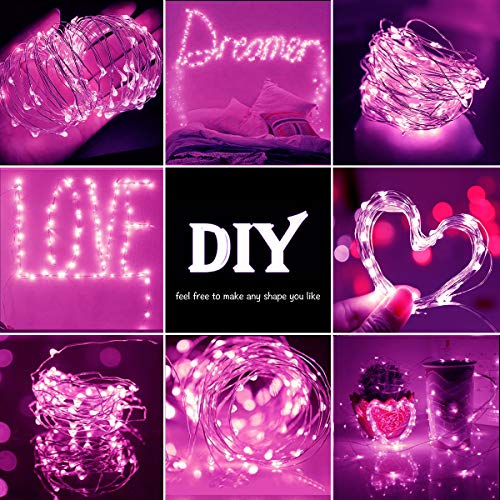 50LED Pink Solar String Lights for Outdoor Decor