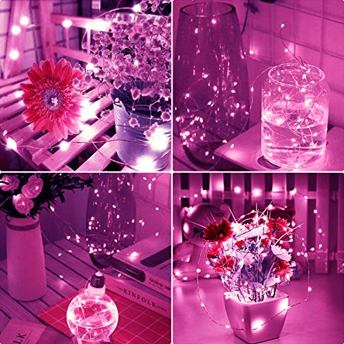 50LED Pink Solar String Lights for Outdoor Decor