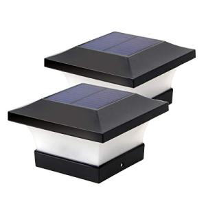 ILIKEPOW Solar LED Waterproof Post Lights - 2 Pack