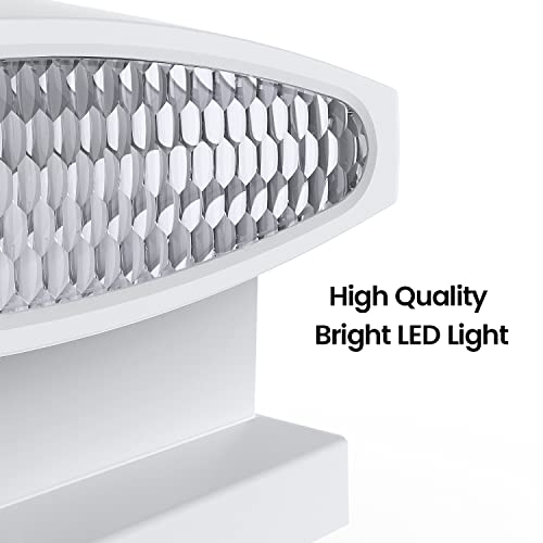 Siedinlar Solar Post Cap Lights Outdoor, 2 Modes 24 LED Solar Powered Fence Deck Light for 4x4 5x5 6x6 Posts Garden Patio Decoration Warm White & Cool White, White (2 Pack)