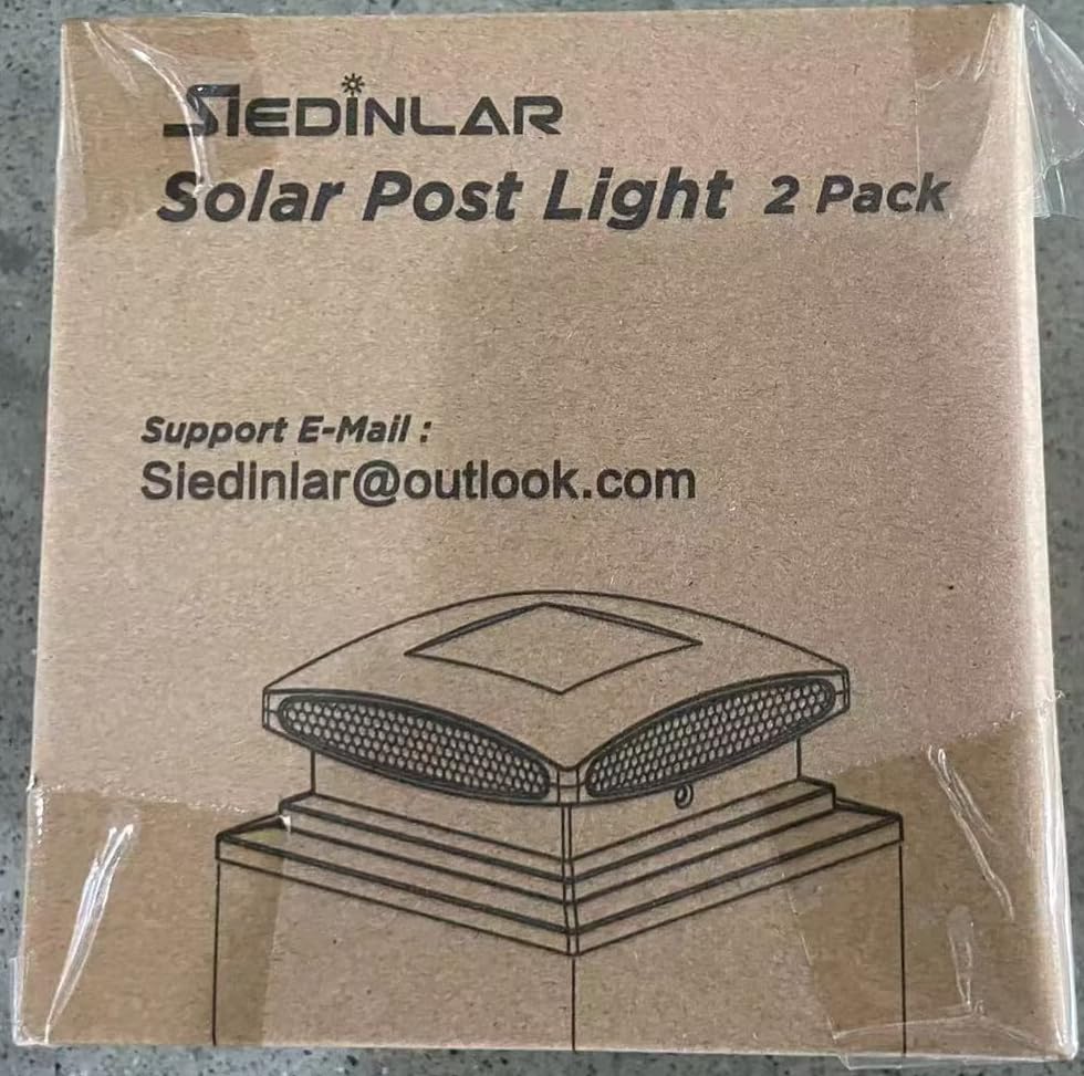 Siedinlar Solar Post Cap Lights Outdoor, 2 Modes 24 LED Solar Powered Fence Deck Light for 4x4 5x5 6x6 Posts Garden Patio Decoration Warm White & Cool White, White (2 Pack)