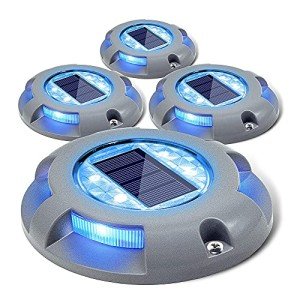 Solar-powered Blue Deck Lights for Outdoor Garden