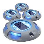 Solar-powered Blue Deck Lights for Outdoor Garden